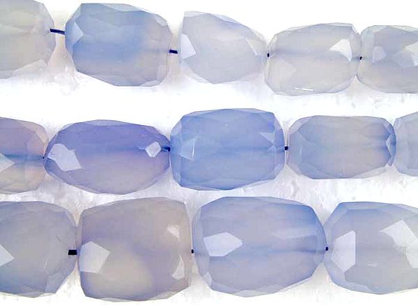 Blue Chalcedony Faceted Tumbles