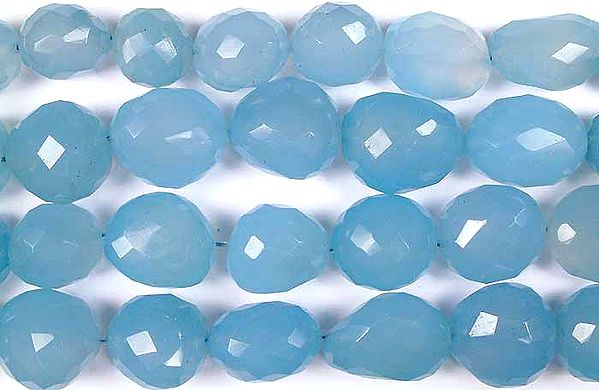 Blue Chalcedony Faceted Tumbles