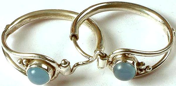 Blue Chalcedony Hoops