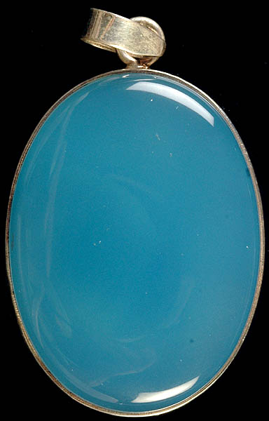 Blue Chalcedony Oval Pendant