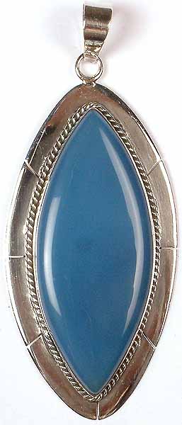 Blue Chalcedony Pointed Oval