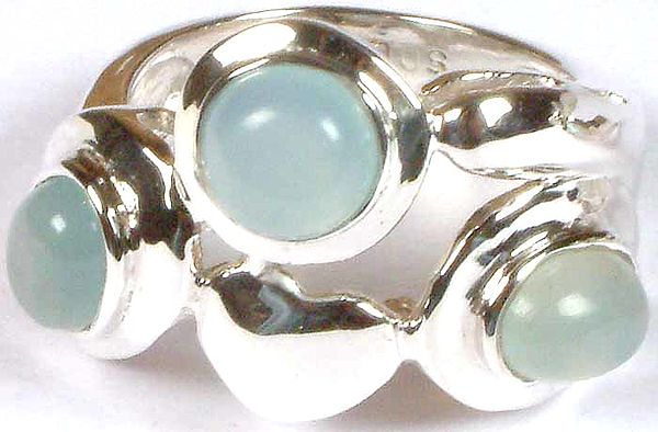 Blue Chalcedony Ring with Valentine
