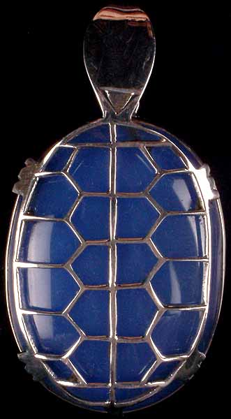 Blue Chalcedony Tortoise Pendant