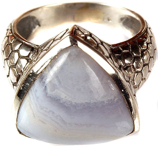 Blue Lace Agate Finger Ring