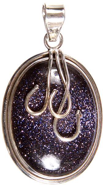 Blue Sun Sitara Oval Pendant with Sterling Veins