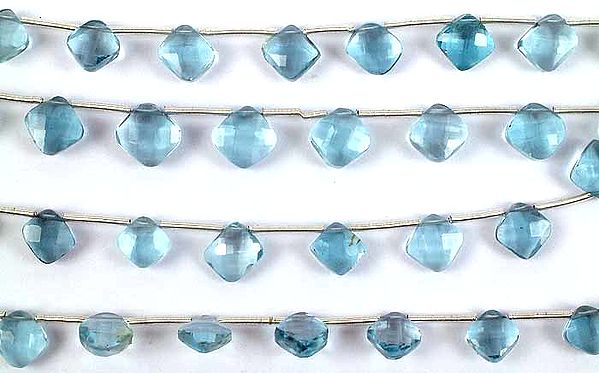 Blue Topaz Faceted Rhombuses