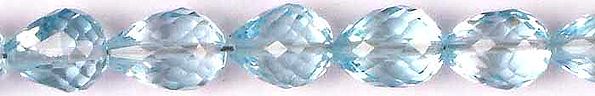 Blue Topaz Faceted Straight Drilled Drops