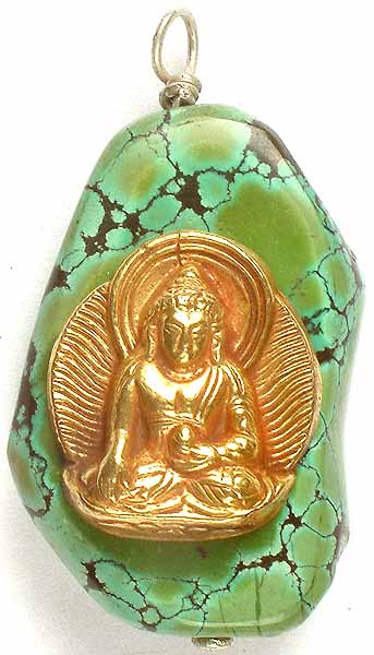 Buddha In Bhumisparsha Mudra On Turquoise