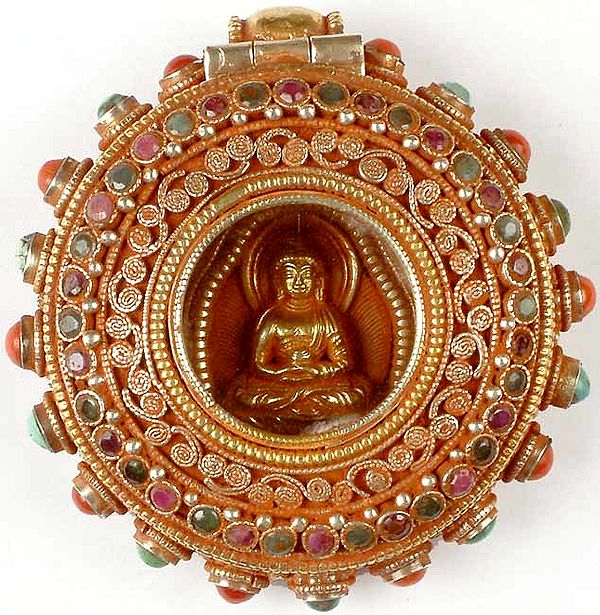 Buddha in Dhyana Mudra (Gau Box Pendant)