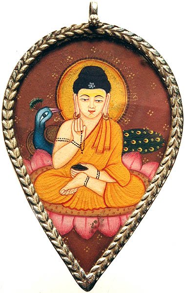 Buddha on Pipal Leaf Pendant