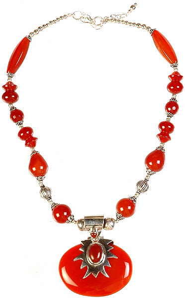 Carnelian Beaded Fine Necklace