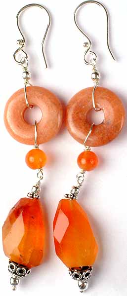 Carnelian Earrings with Donut