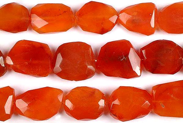 Carnelian Faceted Flat Tumbles