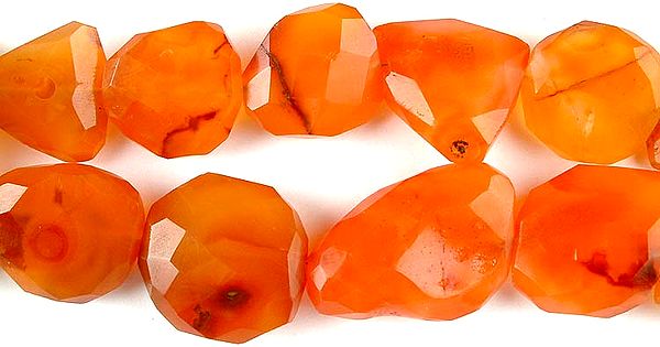 Carnelian Faceted Flat Tumbles