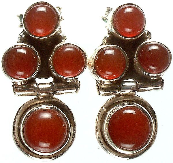 Carnelian Hinged Post Earrings