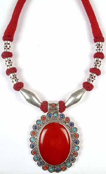 Carnelian Necklace with Matching Cord