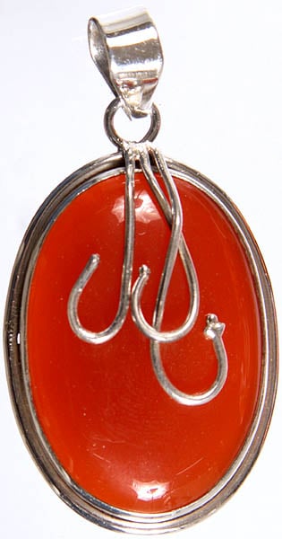 Carnelian Oval Pendant with Sterling Veins
