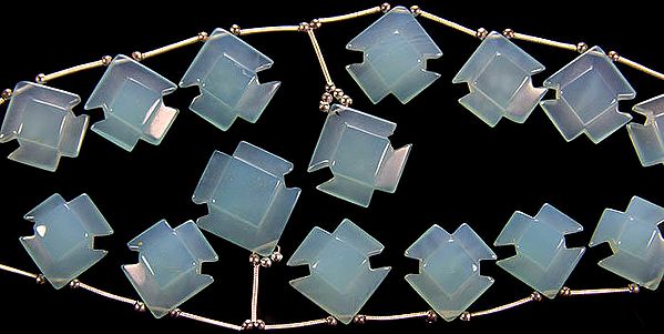 Carved Blue Chalcedony Shapes