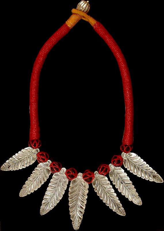 Carved Crystal Cord Necklace from Rajasthan