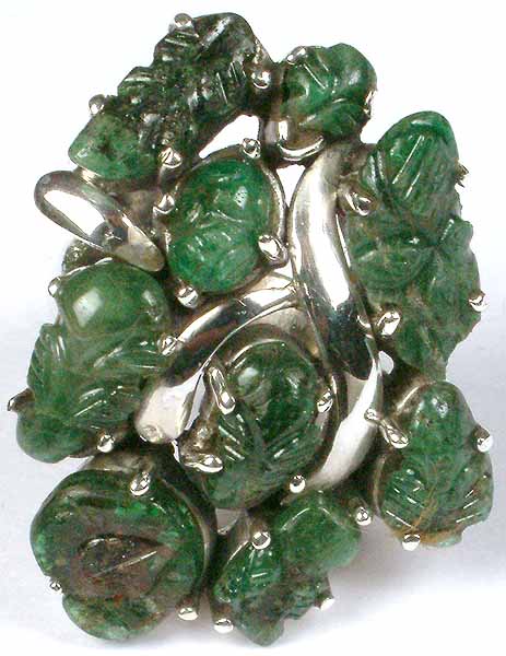 Carved Emerald Ring
