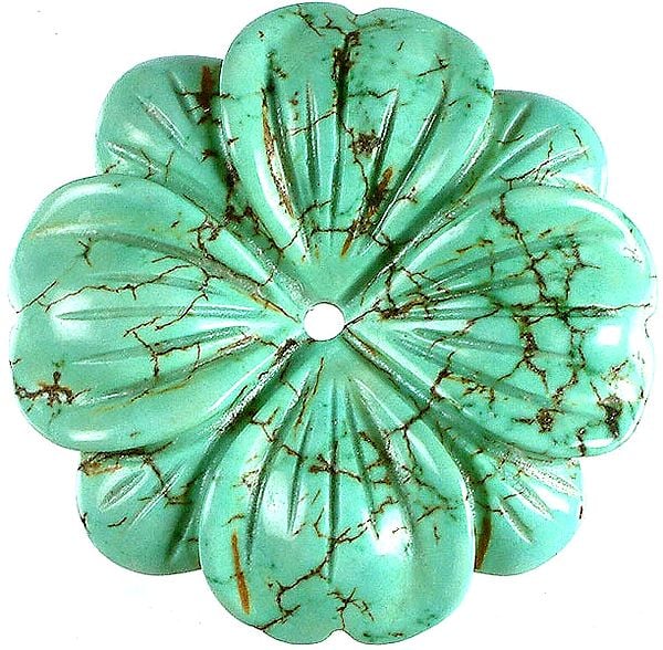 Carved Turquoise Flowers (Price Per Piece)