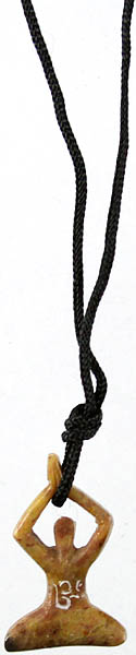 Carved Yogi Necklace with Black Cord