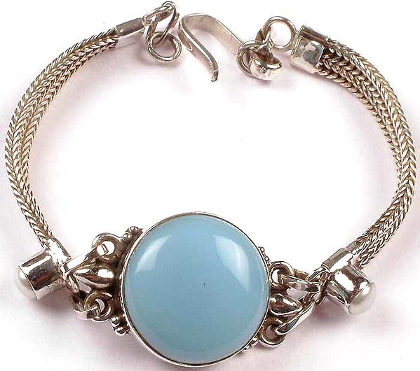 Chalcedony Bracelet with Pearl