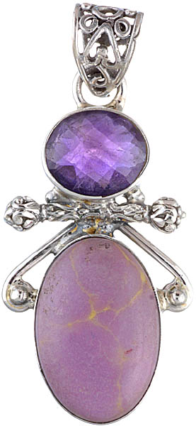 Chaorite Pendant with Faceted Amethyst