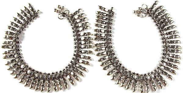 Charming Anklets of Sterling Silver (Price Per Pair)