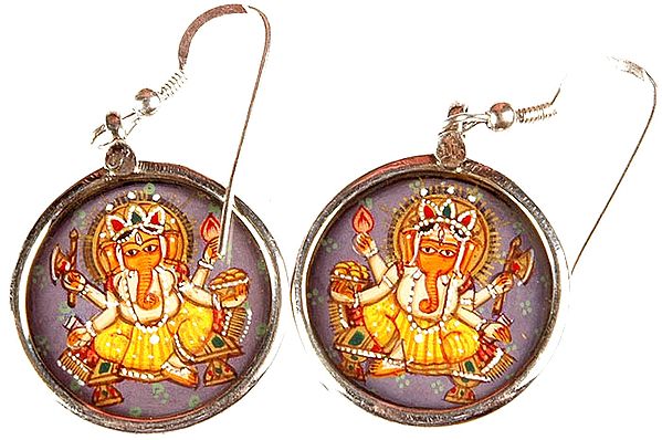 Chaturbhuja Ganesha Earrings