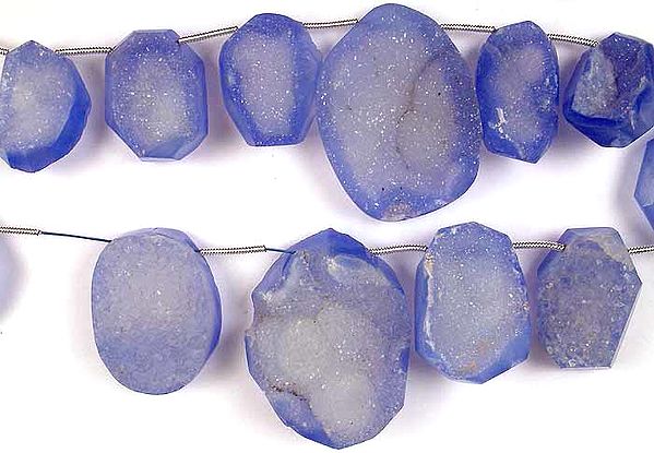 Chipped Blue Chalcedony Tumbles (Druzy)