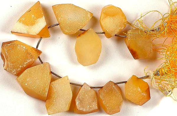 Chipped Yellow Chalcedony Shapes