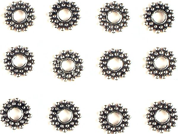 Circular Beads with Granular Rays (Price Per Six Pieces)