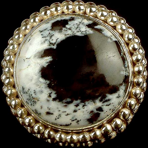 Circular Dendrite Opal Ring