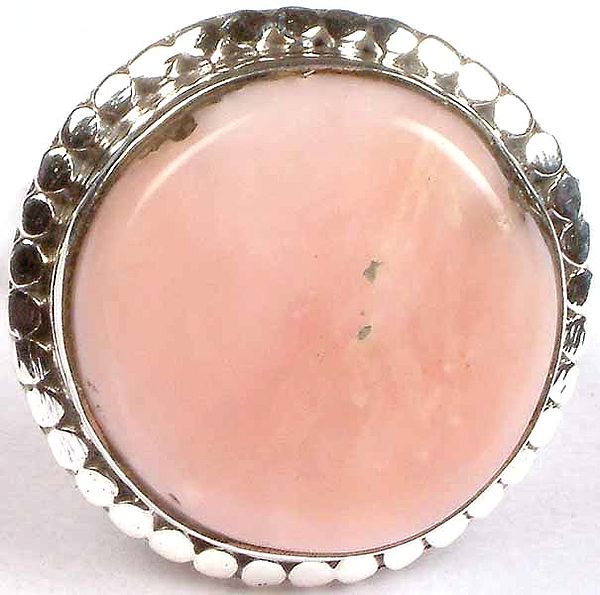 Circular Pink Opal Ring