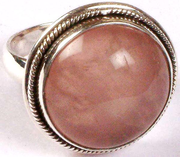 Circular Rose Quartz Ring
