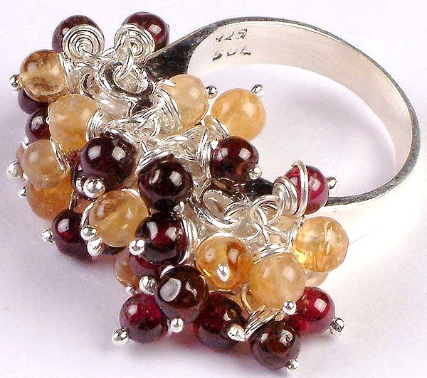 Citrine & Garnet Gypsy Ring