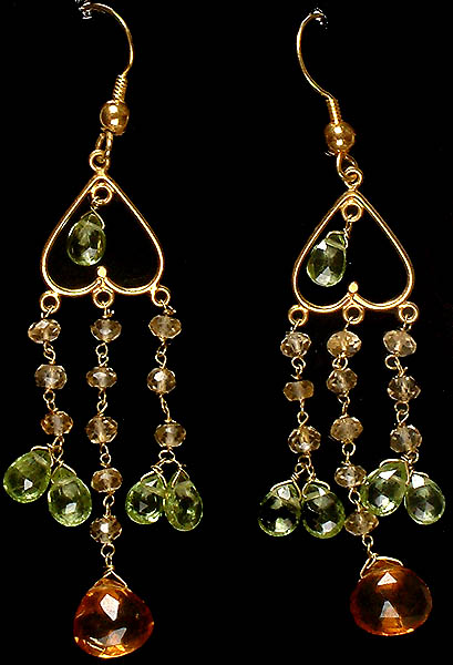 Citrine and Peridot Pear Chandeliers