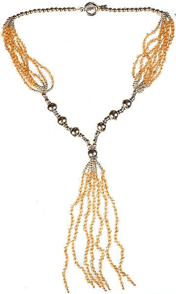 Citrine Beaded Necklace with Shower