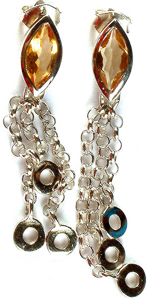 Citrine Marquis Earrings with Shower