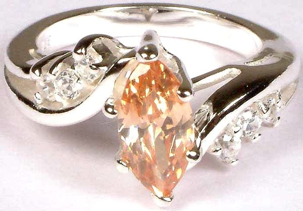Citrine Marquis Ring with Cubic Zirconia