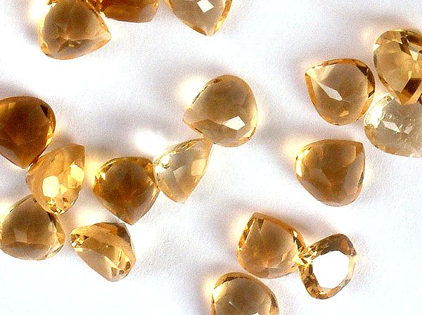 Citrine mm Heart Shapes (Price Per 5 Pieces)