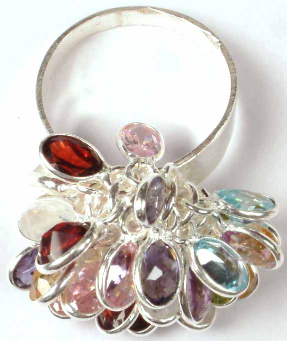 Colorful Gemstone Bunch Ring