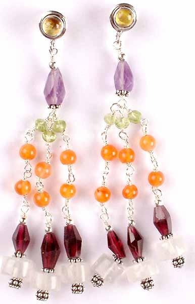 Colorful Gemstone Post Earrings