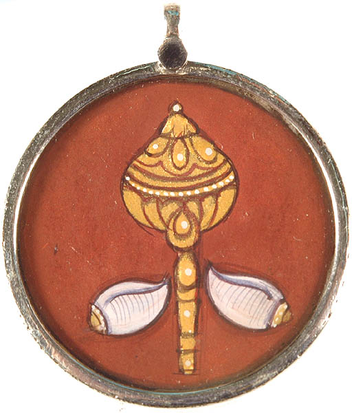 Conch Pair with Mace - Attributes of Lord Vishnu (pendant)
