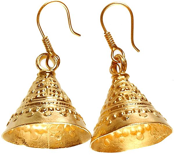 Conical Gold Plated Earrings