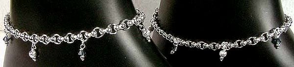 Connector Anklets with Cubic Zirconia