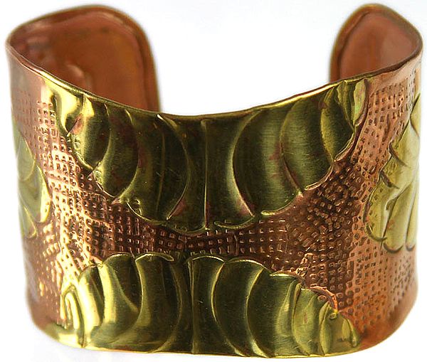 Copper and Golden Cuff Bracelet