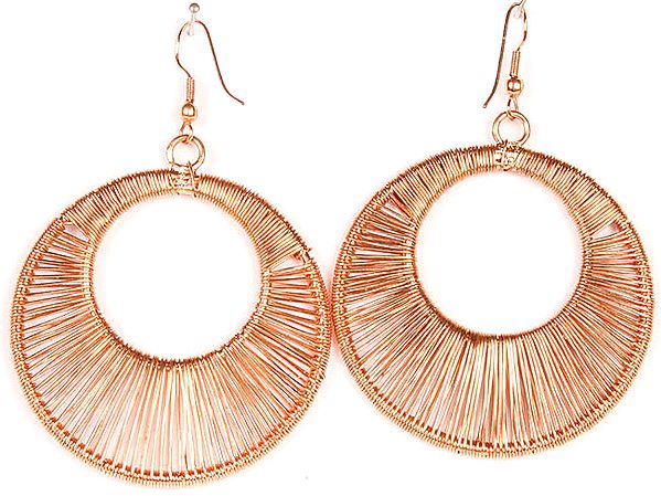 Copper-Plated Wired Hoop Earrings