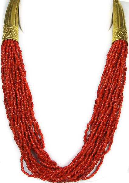 Coral-Colored Bunch Necklace